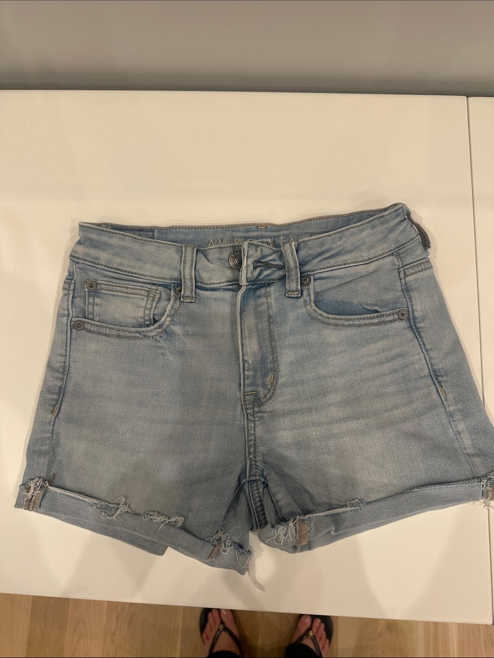 American Eagle Outfitters Light Blue Denim Cutoff Shorts